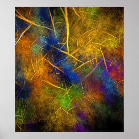 Fraktal Blitze (Sturmflame) Poster (Vorne)