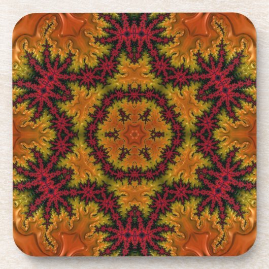 Fraktal Bloom in Herbst Untersetzer (Vorderseite)