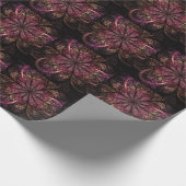 Fraktal Bloom: rosa und goldene Fusion Geschenkpapier (Ecke)