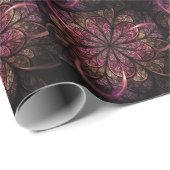 Fraktal Bloom: rosa und goldene Fusion Geschenkpapier (Rolleneckpunkt)