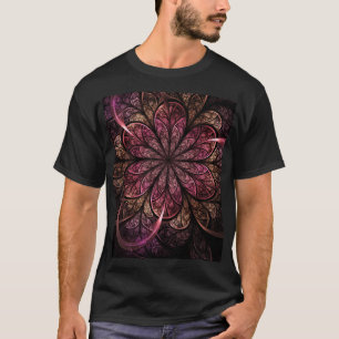 Fraktal Bloom: rosa und goldene Fusion T-Shirt