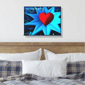 Fraktal Blue Heart Blume Leinwanddruck (Insitu (Schlafzimmer))