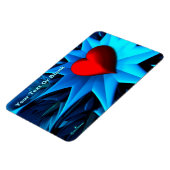 Fraktal Blue Heart Blume Magnet (Linke Seite)