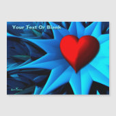 Fraktal Blue Heart Blume Magnetkarte (Vorderseite)