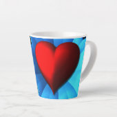 Fraktal Blue Heart Blume Milchtasse (Rechte Ecke)