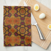 Fraktal blühen im Herbst Geschirrtuch (Viertel Falte)