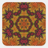 Fraktal blühen im Herbst Quadratischer Aufkleber (Vorderseite)