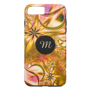 Fraktal-blühendes Goldmonogramm Case-Mate iPhone Hülle