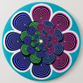 Fraktal Blume Button (Vorderseite)