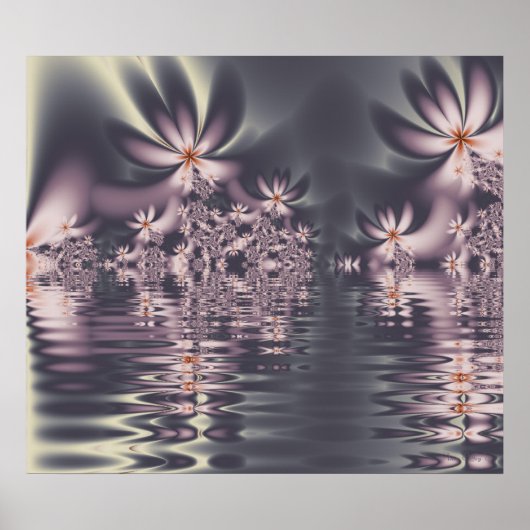 Fraktal Blume Clematis Lake Poster (Vorne)