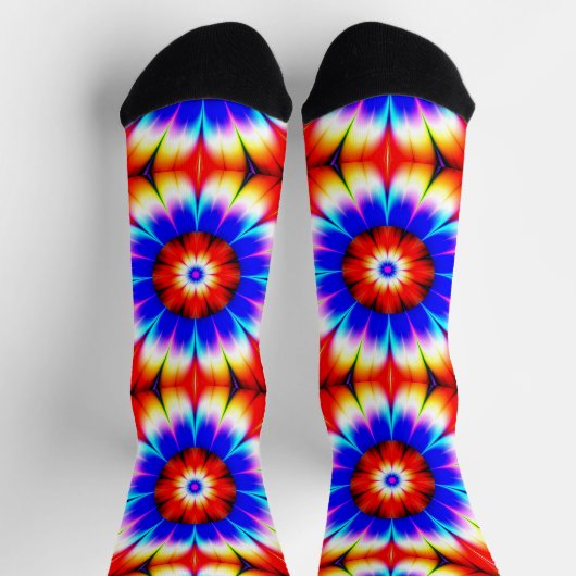 Fraktal Blume Crew Socken (Oben)
