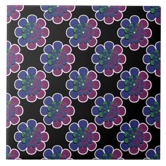 Fraktal Blume Fliese (Vorderseite)