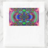 Fraktal-Blume in mehreren Farben Rechteckiger Aufkleber (Tasche)