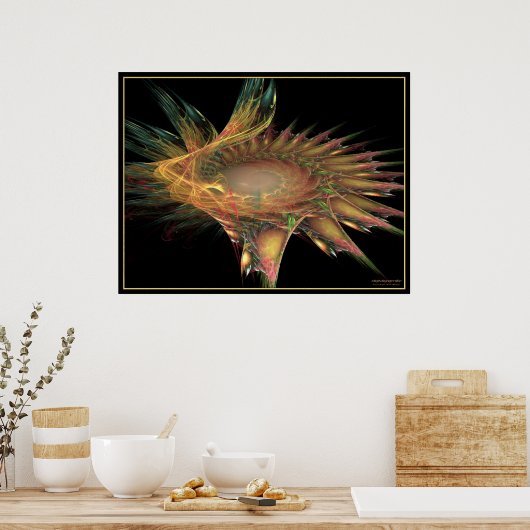 Fraktal Blume Poster (Küche)