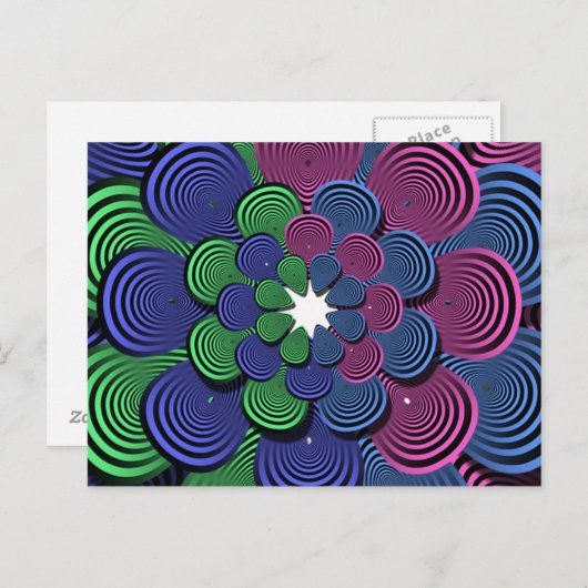 Fraktal Blume Postkarte (Vorne/Hinten)