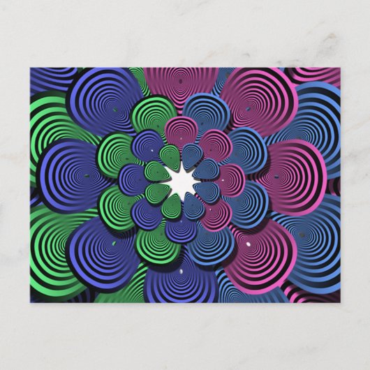 Fraktal Blume Postkarte (Vorderseite)