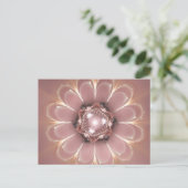 Fraktal Blume Rosa - Postkarte (Stehend Vorderseite)