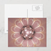 Fraktal Blume Rosa - Postkarte (Vorne/Hinten)