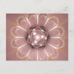 Fraktal Blume Rosa - Postkarte