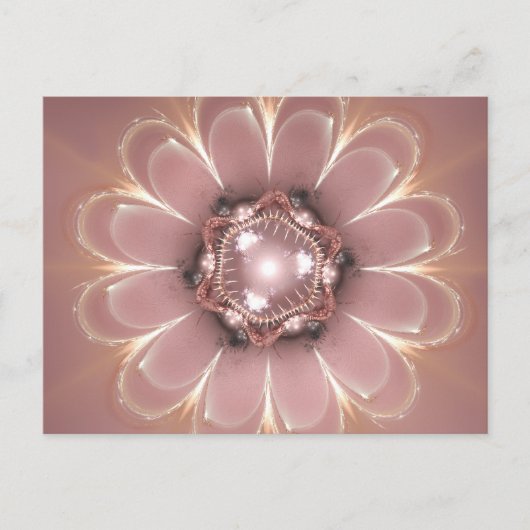Fraktal Blume Rosa - Postkarte (Vorderseite)