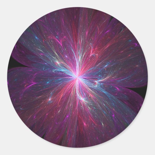 Fraktal Blume Runder Aufkleber (Vorderseite)