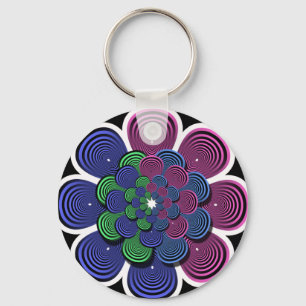 Fraktal Blume Schlüsselanhänger