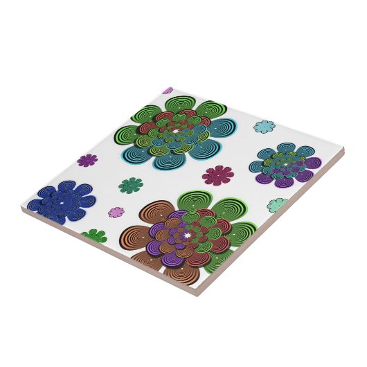 Fraktal Blume Zwei Fliese (Seite)