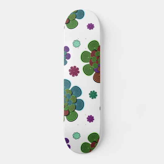 Fraktal Blume Zwei Skateboard (Vorderseite)