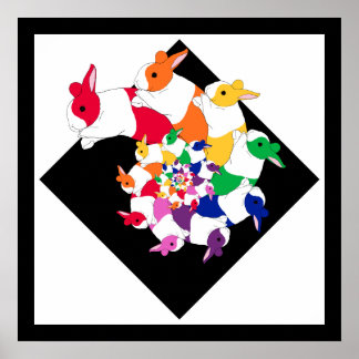 Fraktal Bunnies Square Poster