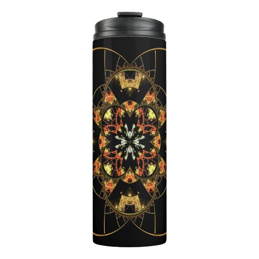 Fraktal Buntglas verziert Thermosbecher (Vorderseite)