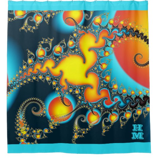 Fraktal Burst Art Duschvorhang (Vorderseite)