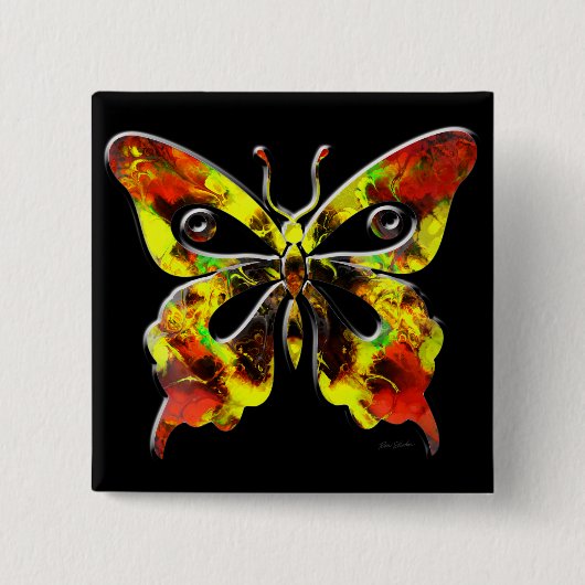 Fraktal Butterfly Art 1 Schaltfläche Button (Vorderseite)