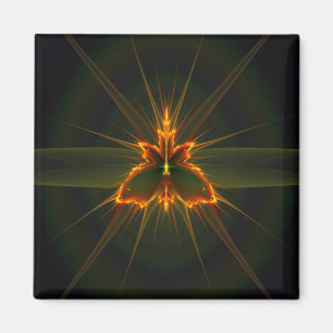 Fraktal Butterfly auf dem Schwarzen Hintergrund Ma Magnet
