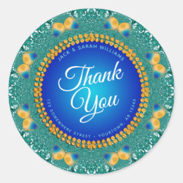 Fraktal Butterfly Circle Vielen Dank Runder Aufkleber