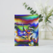 Fraktal Butterfly Fantasy Postkarte (Stehend Vorderseite)