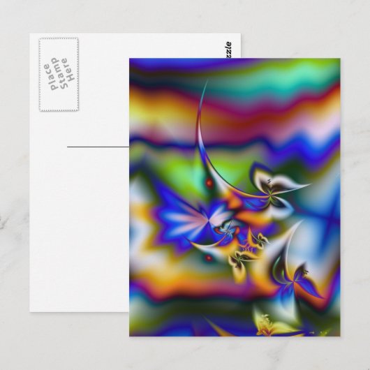 Fraktal Butterfly Fantasy Postkarte (Vorne/Hinten)