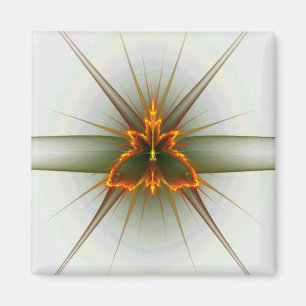 Fraktal Butterfly (Hintergrundfarbe auswählen) Magnet