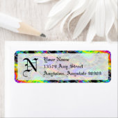 Fraktal C~05 Monogramm-Rücksendeadressen-Aufkleber (Insitu)