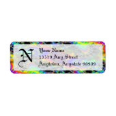 Fraktal C~05 Monogramm-Rücksendeadressen-Aufkleber (Vorne)