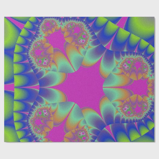 Fraktal Cactus Bloom Geschenkpapier (Flach)