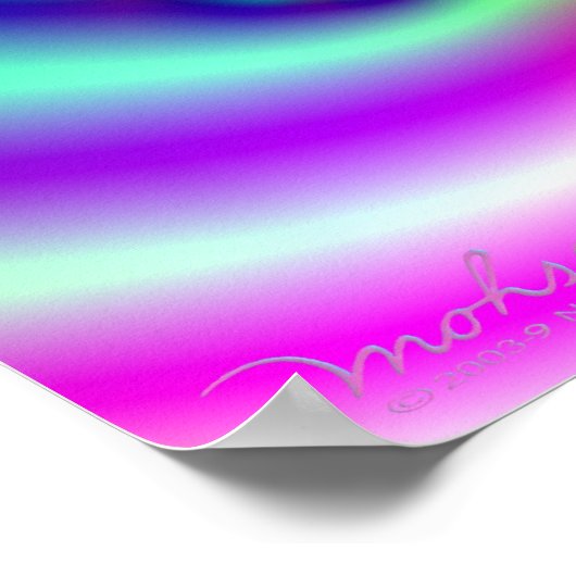 Fraktal-Cartoon-Zeichen Poster (Ecke)