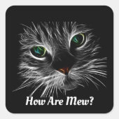 Fraktal Cat Face Sticker (Vorderseite)