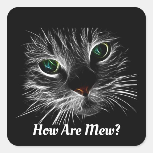 Fraktal Cat Face Sticker (Vorderseite)