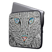 Fraktal Cat Laptop Case (Vorderseite Links)