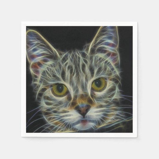 Fraktal Cat Serviette (Vorderseite)