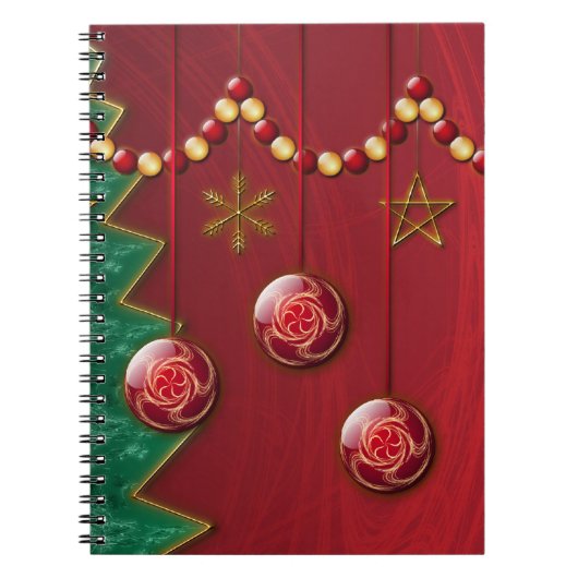 Fraktal Celebration Christmas Notebook Notizblock (Vorderseite)