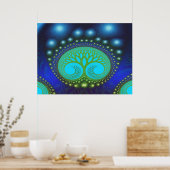 Fraktal Celestial Forest Feine Abstrakte Kunst Poster (Küche)