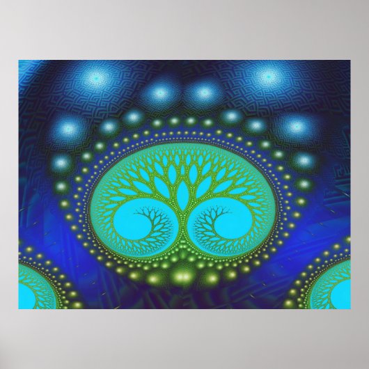 Fraktal Celestial Forest Feine Abstrakte Kunst Poster (Vorne)