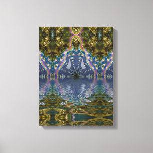 Fraktal Chakra Yoga Meditation Wrapped Canvas Leinwanddruck
