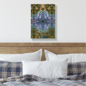 Fraktal Chakra Yoga Meditation Wrapped Canvas Leinwanddruck (Insitu (Schlafzimmer))